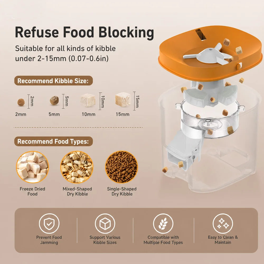 4L Automatic Cat Feeder, Smart Pet Food Dispenser with Key Control, Voice Recorder, Dual Power Supply, Timed Auto Dog Feeder with Stainless Steel Bowl | Lilac Pets