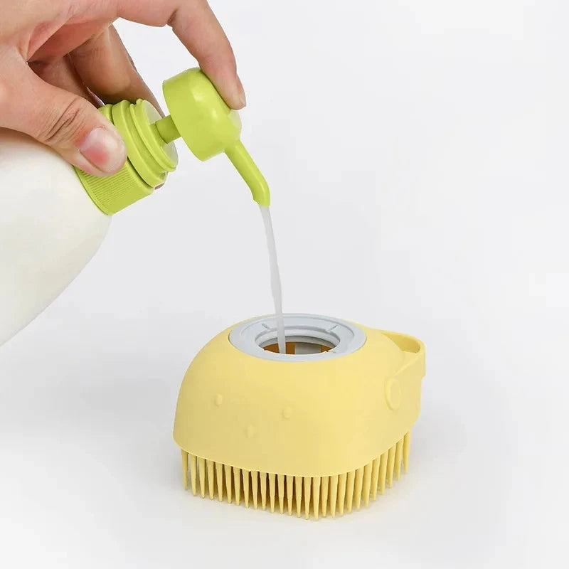 Soft Silicone Dog Cat Brush Pet Shampoo Massager Bath Brush | Lilac Pets