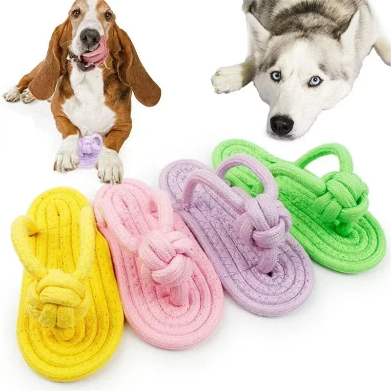 Dog Chewing Toy Cotton Slipper Rope Toy | Lilac Toys