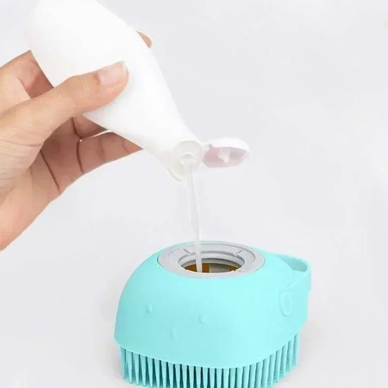 Pet Bathing Brush Soft Silicone Massager | Lilac Pets