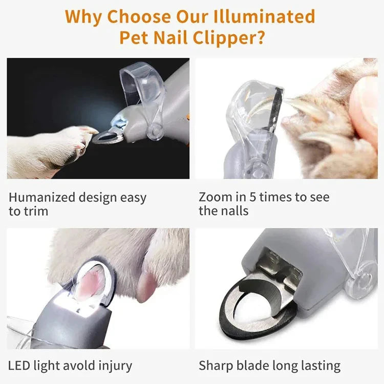 Professional Pet Nail Clipper Scissors With LED | LILAC CLIN