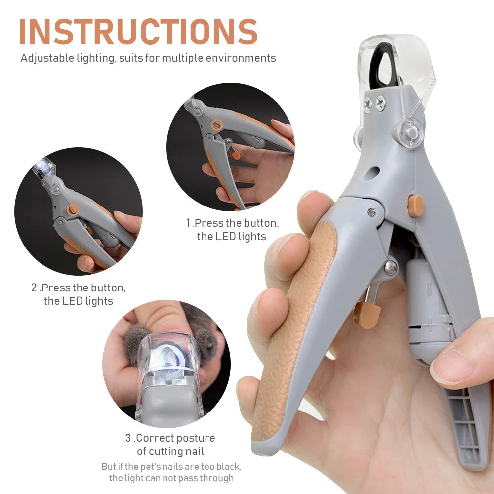 LED Light Pet Nail Clippers - Great for Trimming Cat and Dog Nails and Claws, 5x Magnification | Lilac Pets