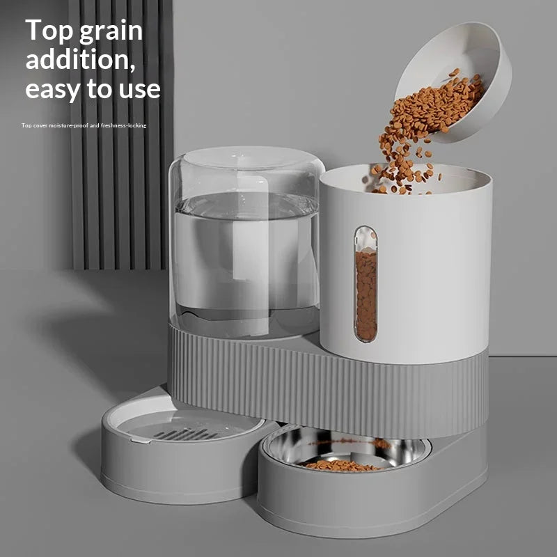 Large Capacity Automatic Pet Feeder and Water Dispenser All in One | Lilac Pets