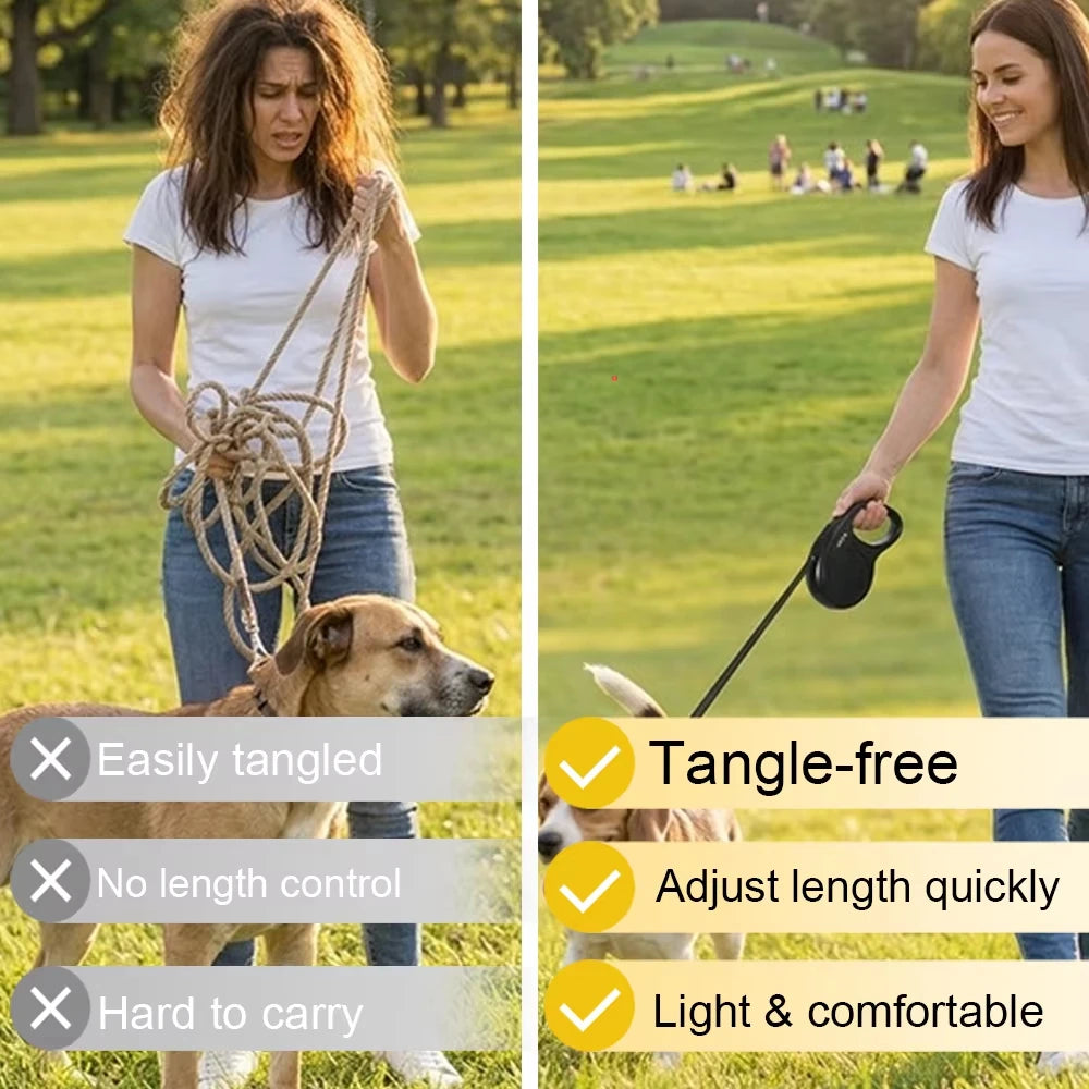 Pet Retractable Dog Leash, Automatic Extendable Pet Lead Rope for Small and Medium Dogs | Lilac Walk
