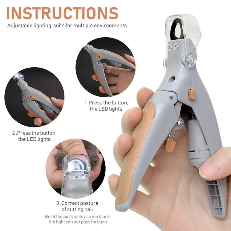 Professional Pet Nail Clipper Scissors With LED | LILAC CLIN