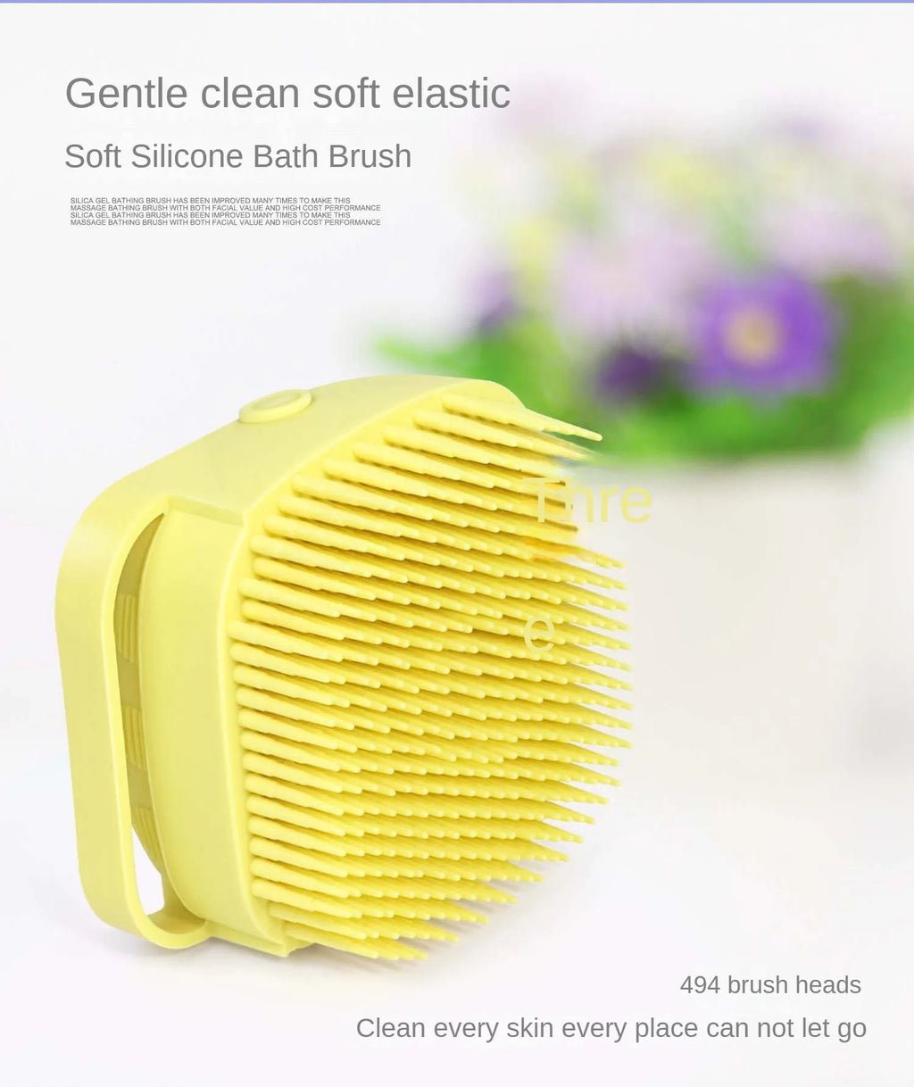 Soft Silicone Dog Cat Brush Pet Shampoo Massager Bath Brush | Lilac Pets