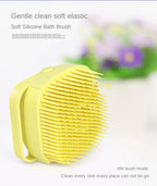 Soft Silicone Dog Cat Brush Pet Shampoo Massager Bath Brush | Lilac Pets