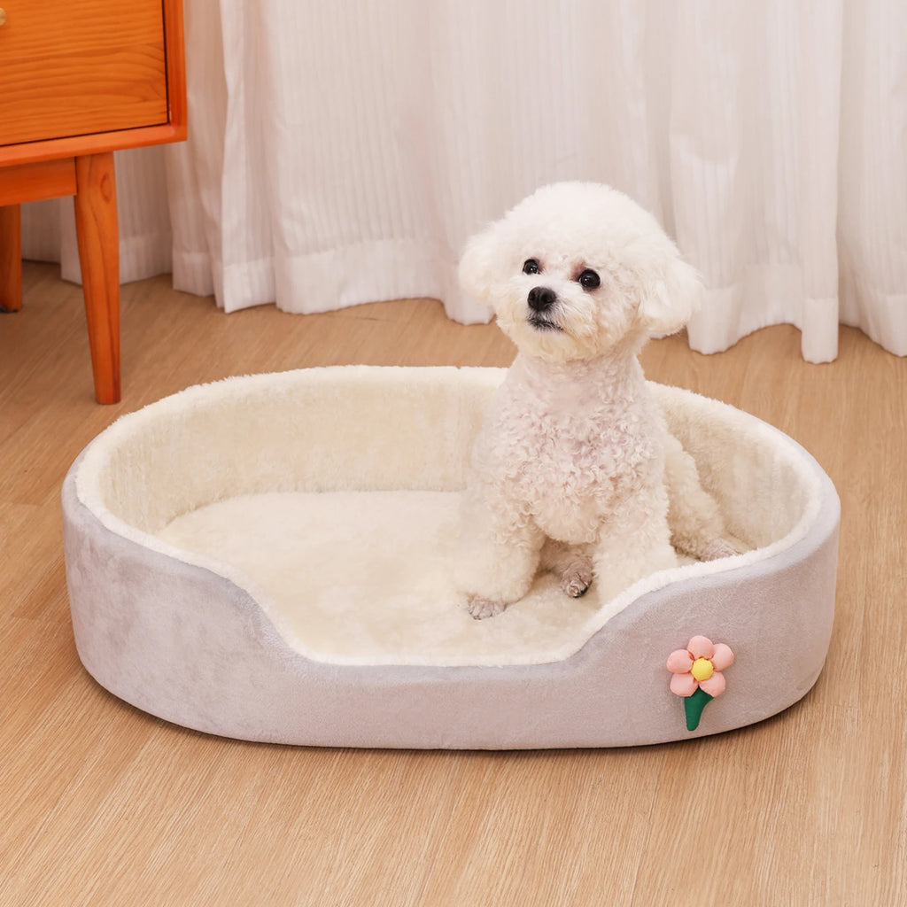 Winter Warm Detachable Dog Bed Elastic Round | Lilac Dogs