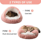 2 in 1 Soft Plush Pet Bed 50CM with Cover Round | Lilac Pets