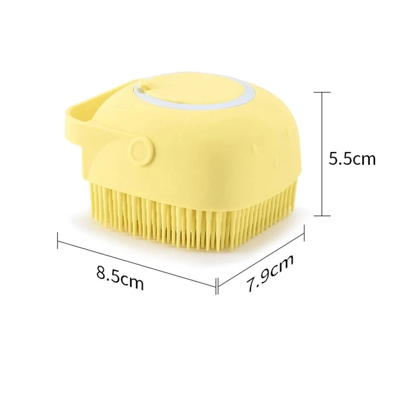 Soft Silicone Dog Cat Brush Pet Shampoo Massager Bath Brush | Lilac Pets