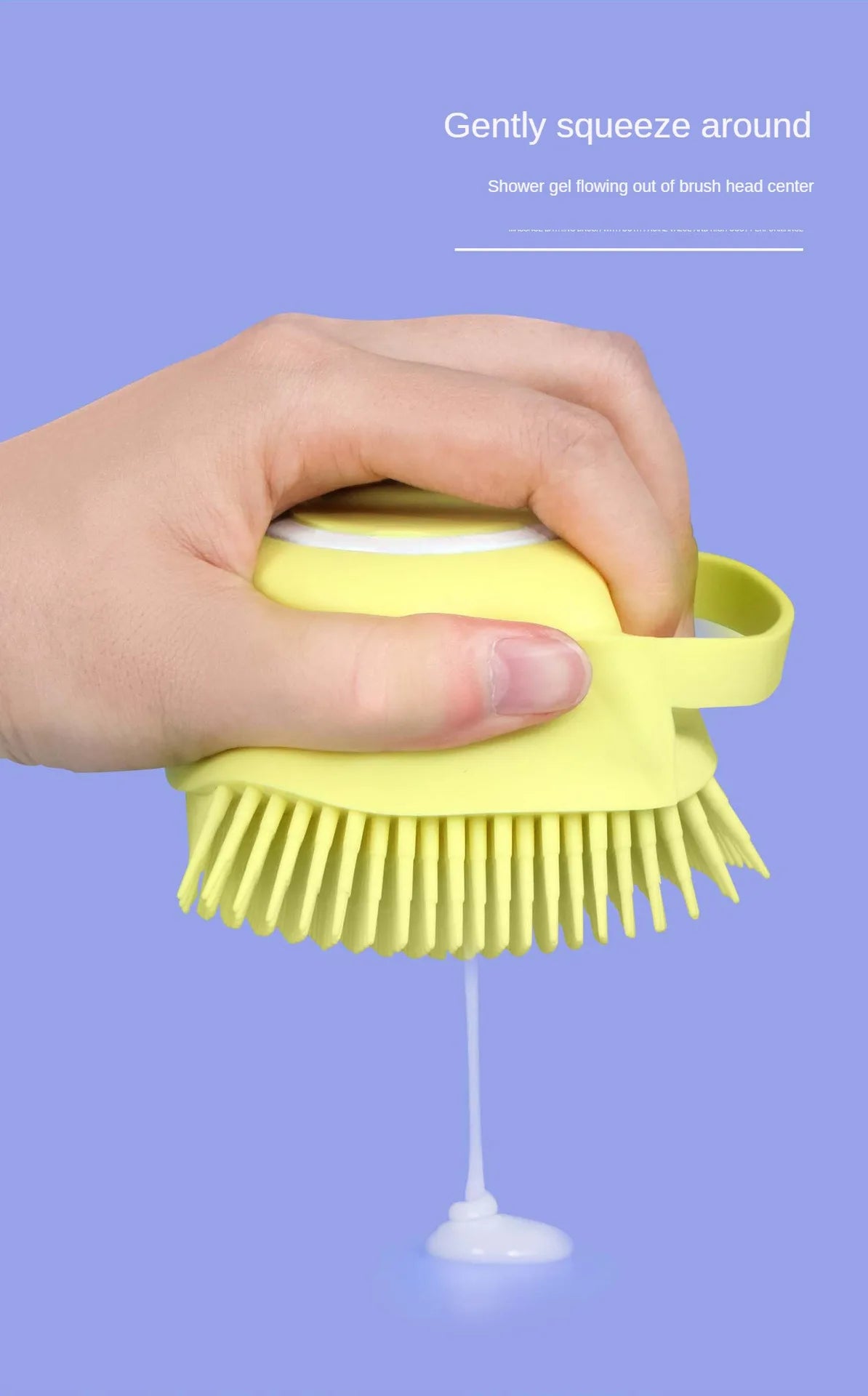 Soft Silicone Dog Cat Brush Pet Shampoo Massager Bath Brush | Lilac Pets