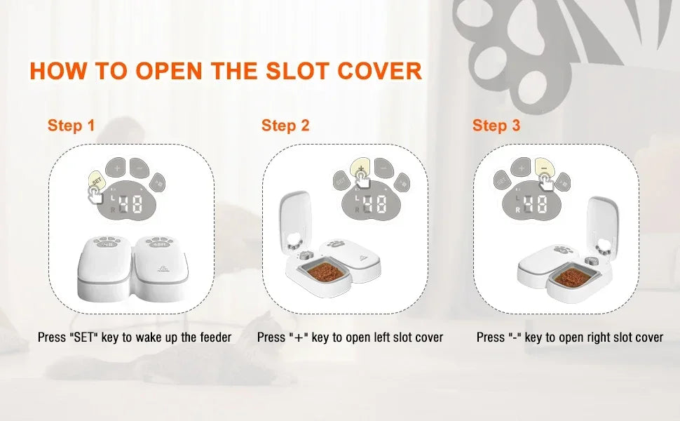 Automatic Wet Food Cat Feeder, 1-48 Hours Smart Timer Pet Feeder with LED Display for 2 Cats, Dry or Semi-Moist Pet Food Dispenser for Kitten and Puppy | Lilac Pets