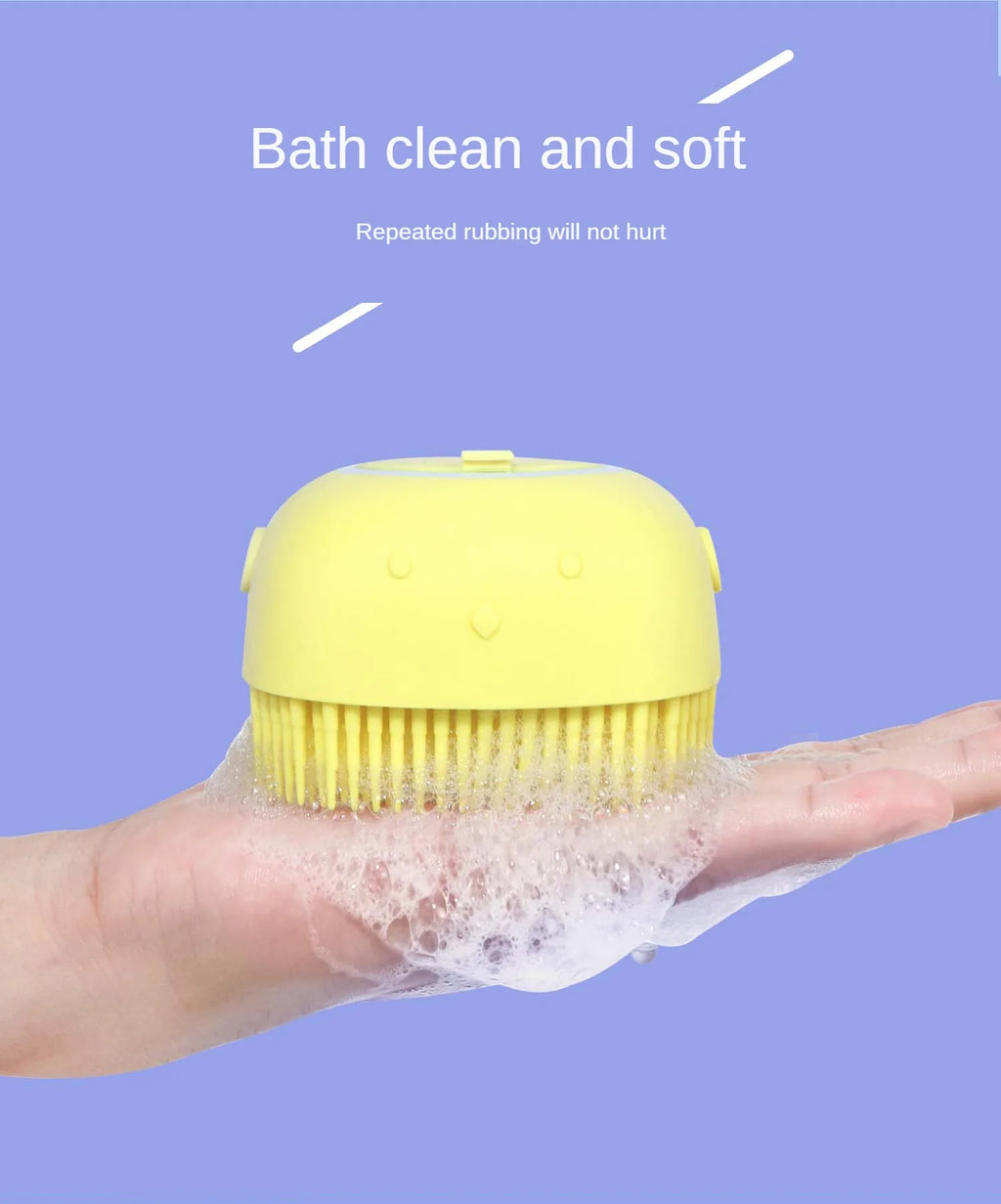 Soft Silicone Dog Cat Brush Pet Shampoo Massager Bath Brush | Lilac Pets