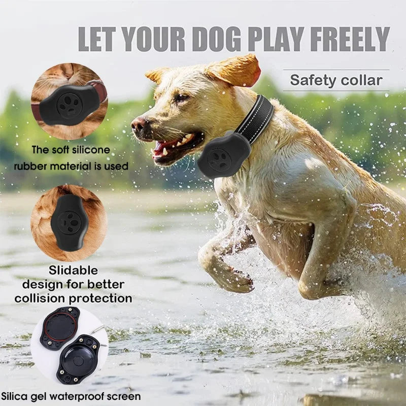 Upgraded AirTag Dog Collar, IP68 Waterproof Air Tag Holder, Reflective, Ultra-Durable, Comfortable for Small Medium Large Pet | Lilac Dogs