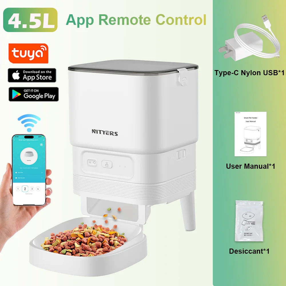 4.5L Smart Automatic Cat Feeder, App Remote Control Timed Pet Feeder for Cats & Dogs | Lilac pets