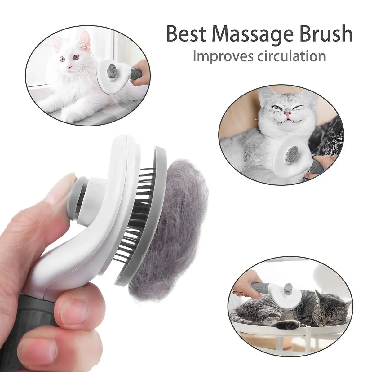 Self-Cleaning Pet Hair Remover Brush | Lilac Pets