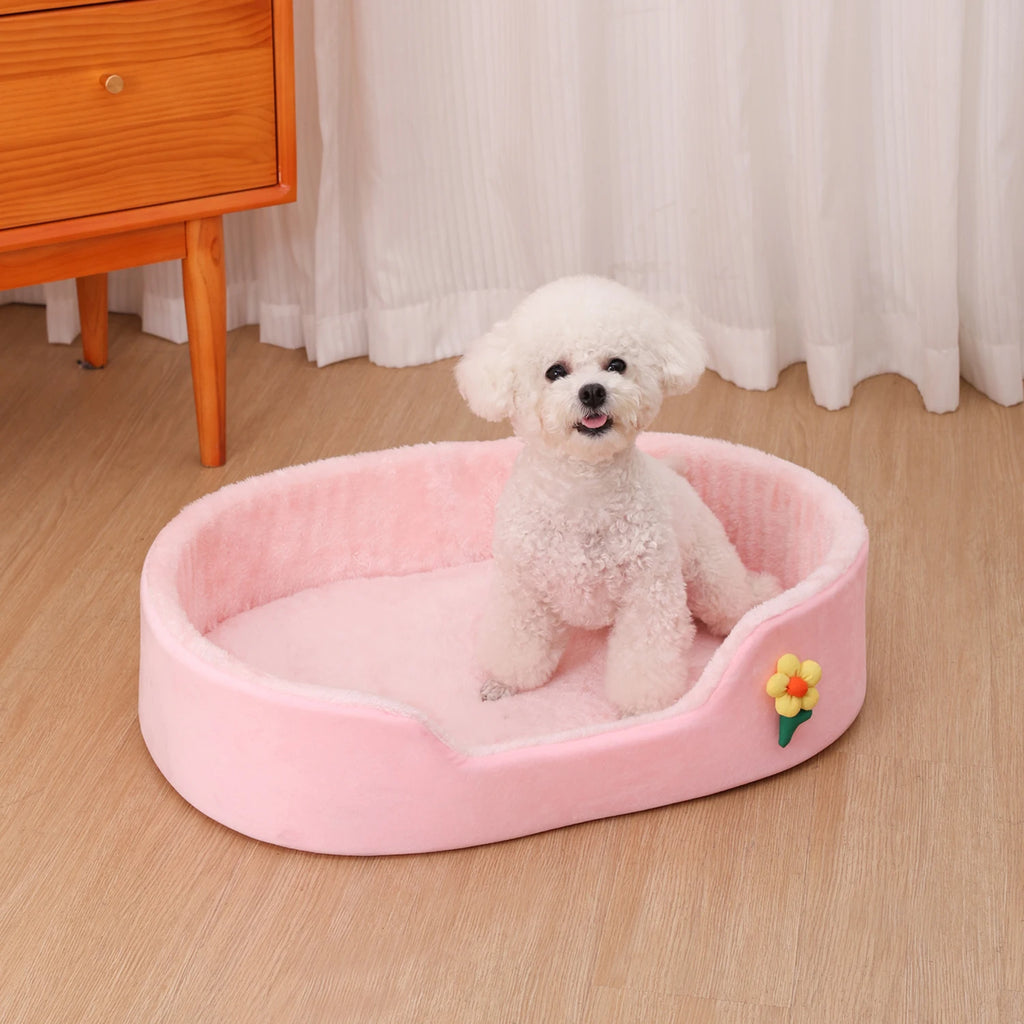 Winter Warm Detachable Dog Bed Elastic Round | Lilac Dogs
