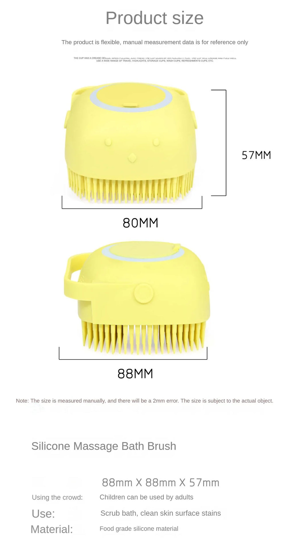 Soft Silicone Dog Cat Brush Pet Shampoo Massager Bath Brush | Lilac Pets