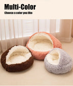 2 in 1 Soft Plush Pet Bed 50CM with Cover Round | Lilac Pets