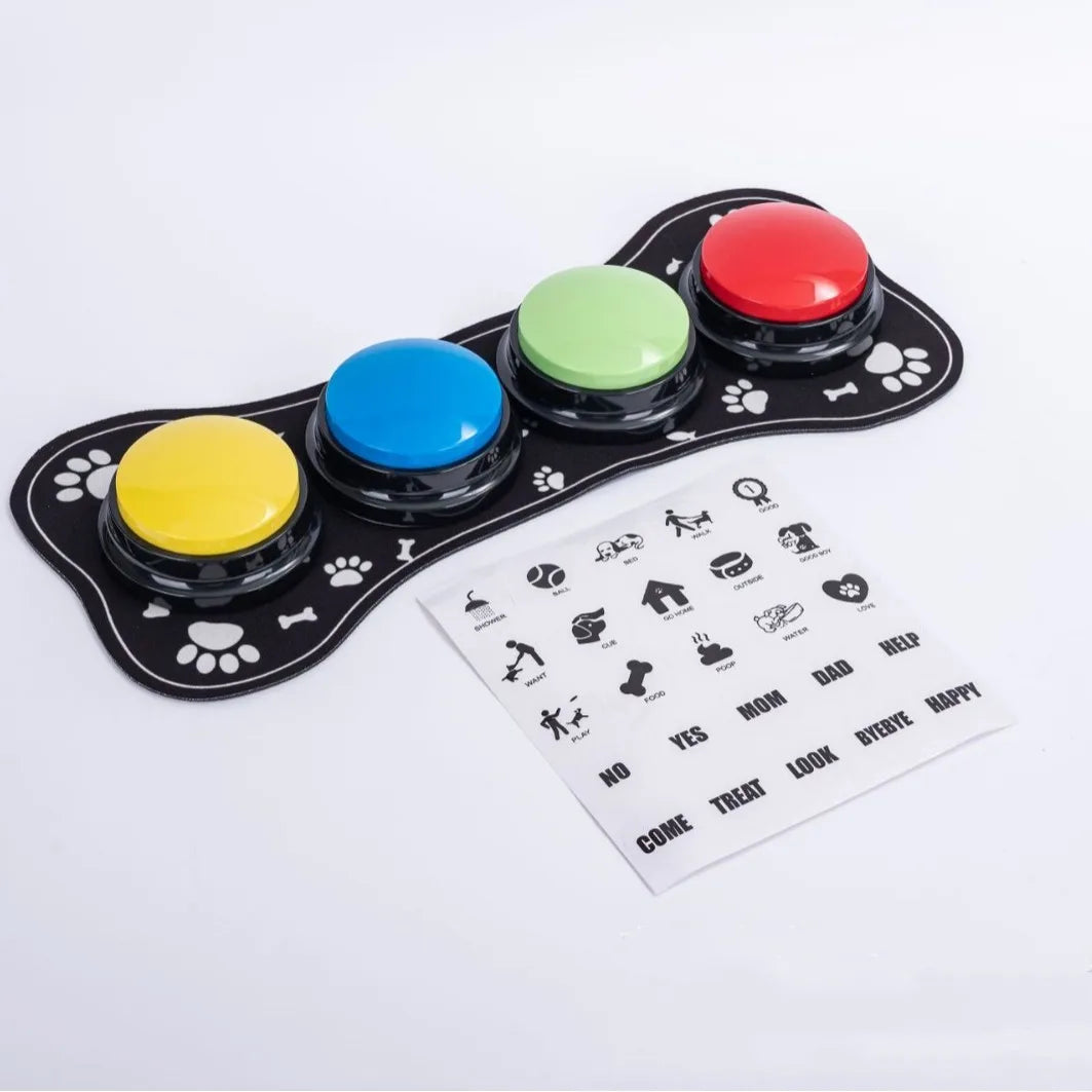 4PCS Dog Button Dog Communication Buttons With Nonslip Mat | Lilac training