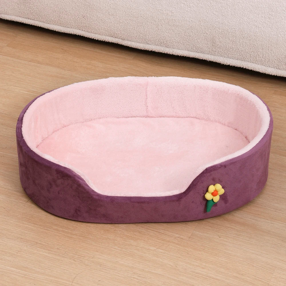 Winter Warm Detachable Dog Bed Elastic Round | Lilac Dogs