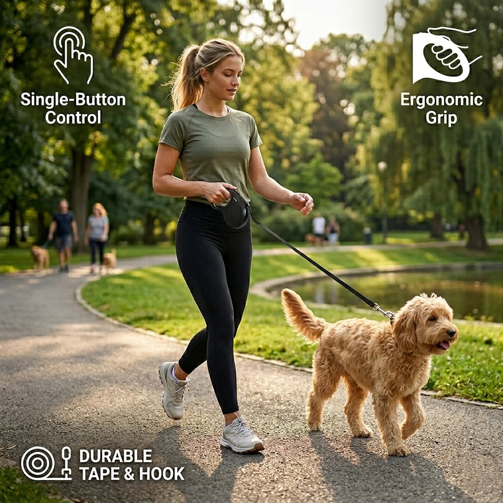 Pet Retractable Dog Leash, Automatic Extendable Pet Lead Rope for Small and Medium Dogs | Lilac Walk